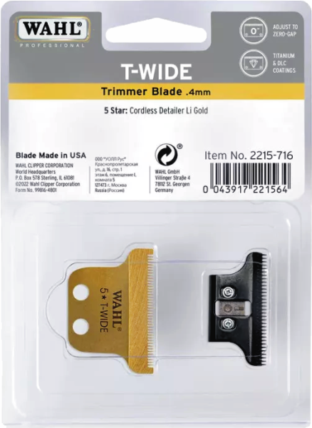 Wahl Detailer Gold Schneidsatz - T-Wide Blade - 0,4 mm