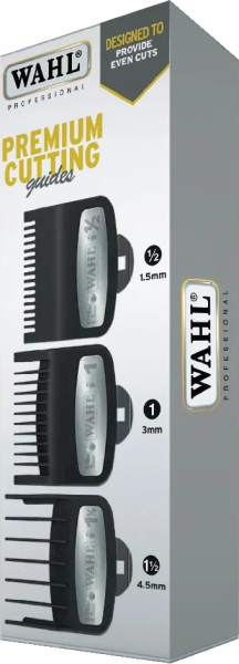 Wahl 3-Aufsteckkämme-Set - Premium Cutting Guides - 1,5 mm (½) / 3 mm (1) / 4,5 mm (1½)