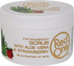 RedOne Face and Body Scrub mit Aloe Vera und Erdbeere  - Gesichts- und Körper-Peeling - 450 ml